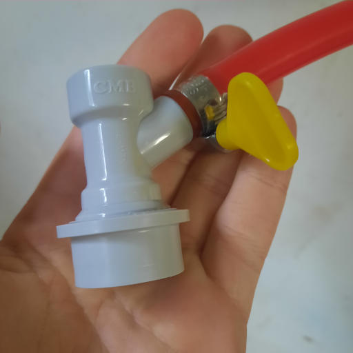 A ball lock disconnect attached to a hose