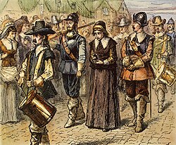 Mary Dyer being led to the gallows